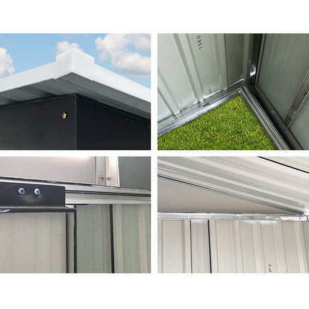 Garden Shed Outdoor Storage Sheds 2.6x3.9x2M Workshop Metal Base Grey garden sheds Kings Warehouse 