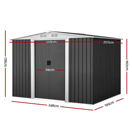 Garden Shed Outdoor Storage Sheds Tool Workshop 2.58X2.07M garden sheds Kings Warehouse 