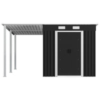 Garden Shed with Extended Roof Anthracite 336x270x181 cm Steel garden sheds Kings Warehouse 