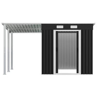 Garden Shed with Extended Roof Anthracite 346x193x181 cm Steel Kings Warehouse 