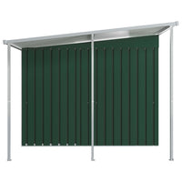 Garden Shed with Extended Roof Green 346x236x181 cm Steel garden sheds Kings Warehouse 