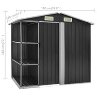 Garden Shed with Rack Anthracite 205x130x183 cm Iron garden sheds Kings Warehouse 