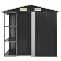 Garden Shed with Rack Anthracite 205x130x183 cm Iron garden sheds Kings Warehouse 