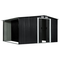 Garden Shed with Sliding Doors Anthracite 329.5x205x178 cm Steel Kings Warehouse 