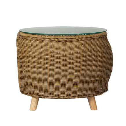 Garden Side Table Coffee Pet Bed Wicker Indoor Outdoor Furniture Patio Desk garden supplies KingsWarehouse 