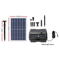 Garden Solar Pond Pump with Eco Filter Box Water Fountain Kit 5FT Kings Warehouse 