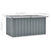 Garden Storage Box Grey 129x67x65 cm Kings Warehouse 
