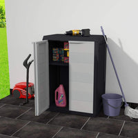 Garden Storage Cabinet with 1 Shelf Black and Grey Kings Warehouse 