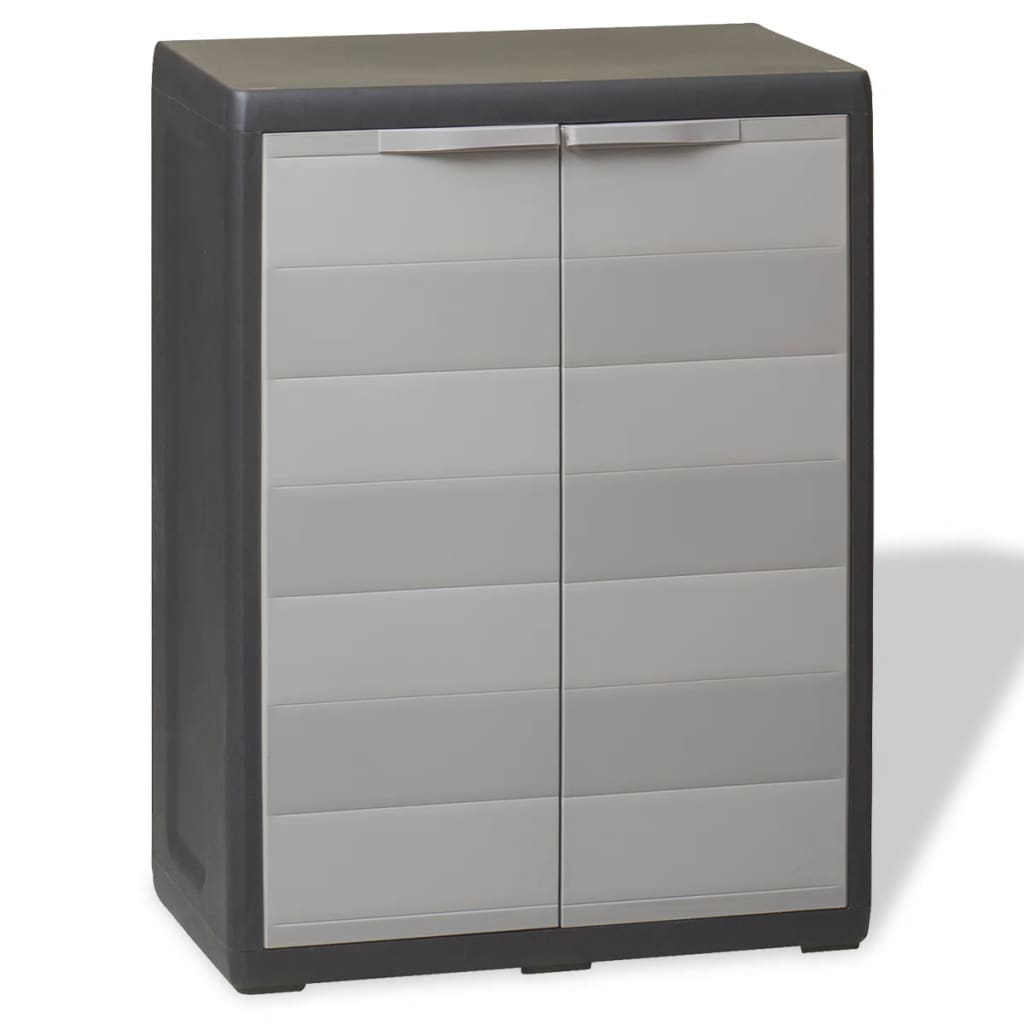 Garden Storage Cabinet with 1 Shelf Black and Grey Kings Warehouse 