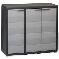 Garden Storage Cabinet with 2 Shelves Black and Grey Kings Warehouse 