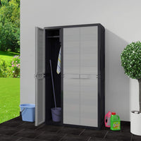 Garden Storage Cabinet with 4 Shelves Black and Grey Kings Warehouse 