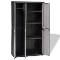 Garden Storage Cabinet with 4 Shelves Black and Grey Kings Warehouse 