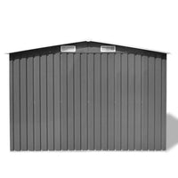 Garden Storage Shed Grey Metal 257x205x178 cm Kings Warehouse 
