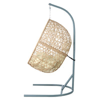 Garden Swing Chair Egg Hammock With Stand Outdoor Furniture Wicker Seat Yellow garden supplies Kings Warehouse 
