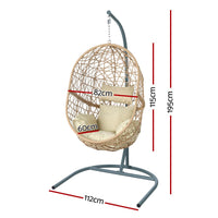 Garden Swing Chair Egg Hammock With Stand Outdoor Furniture Wicker Seat Yellow garden supplies Kings Warehouse 