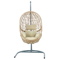 Garden Swing Chair Egg Hammock With Stand Outdoor Furniture Wicker Seat Yellow garden supplies Kings Warehouse 