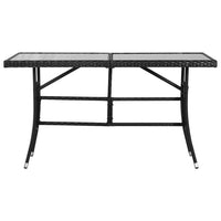 Garden Table Black 140x80x74 cm Poly Rattan Kings Warehouse 