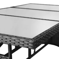 Garden Table Black 170x80x74 cm Poly Rattan Kings Warehouse 