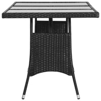 Garden Table Black 170x80x74 cm Poly Rattan Kings Warehouse 