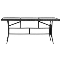 Garden Table Black 170x80x74 cm Poly Rattan Kings Warehouse 