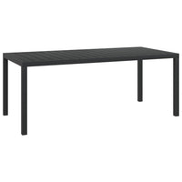 Garden Table Black 185x90x74 cm Aluminium and WPC Kings Warehouse 