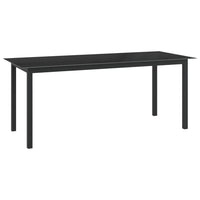 Garden Table Black 190x90x74 cm Aluminium and Glass Outdoor Furniture Kings Warehouse 