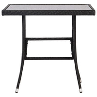 Garden Table Black 80x80x74 cm Poly Rattan Kings Warehouse 