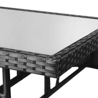 Garden Table Black 80x80x74 cm Poly Rattan Kings Warehouse 