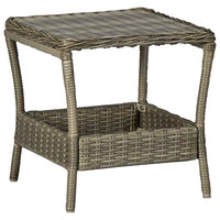 Garden Table Brown 45x45x46.5 cm Poly Rattan Outdoor Furniture Kings Warehouse 