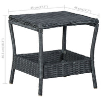 Garden Table Dark Grey 45x45x46.5 cm Poly Rattan Outdoor Furniture Kings Warehouse 
