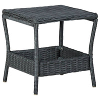Garden Table Dark Grey 45x45x46.5 cm Poly Rattan Outdoor Furniture Kings Warehouse 