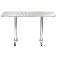 Garden Table Silver 120x60x70 cm Aluminium Outdoor Furniture Kings Warehouse 