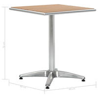 Garden Table Silver 60x60x70 cm Aluminium and WPC Outdoor Furniture Kings Warehouse 