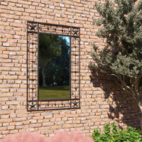 Garden Wall Mirror Rectangular 50x80 cm Black Kings Warehouse 