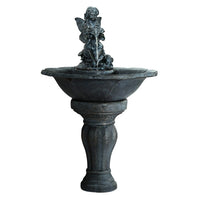 Garden Water Fountain Features Solar with LED Lights Outdoor Cascading Angel Kings Warehouse 