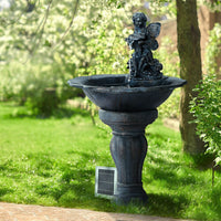 Garden Water Fountain Features Solar with LED Lights Outdoor Cascading Angel Kings Warehouse 