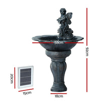 Garden Water Fountain Features Solar with LED Lights Outdoor Cascading Angel Kings Warehouse 
