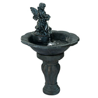 Garden Water Fountain Features Solar with LED Lights Outdoor Cascading Angel Kings Warehouse 