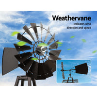 Garden Windmill 160cm Metal Ornaments Outdoor Decor Ornamental Wind Mill Decor Kings Warehouse 