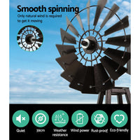 Garden Windmill 160cm Metal Ornaments Outdoor Decor Ornamental Wind Mill Decor Kings Warehouse 