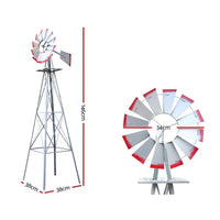 Garden Windmill 4FT 146cm Metal Ornaments Outdoor Decor Ornamental Wind Will Kings Warehouse 