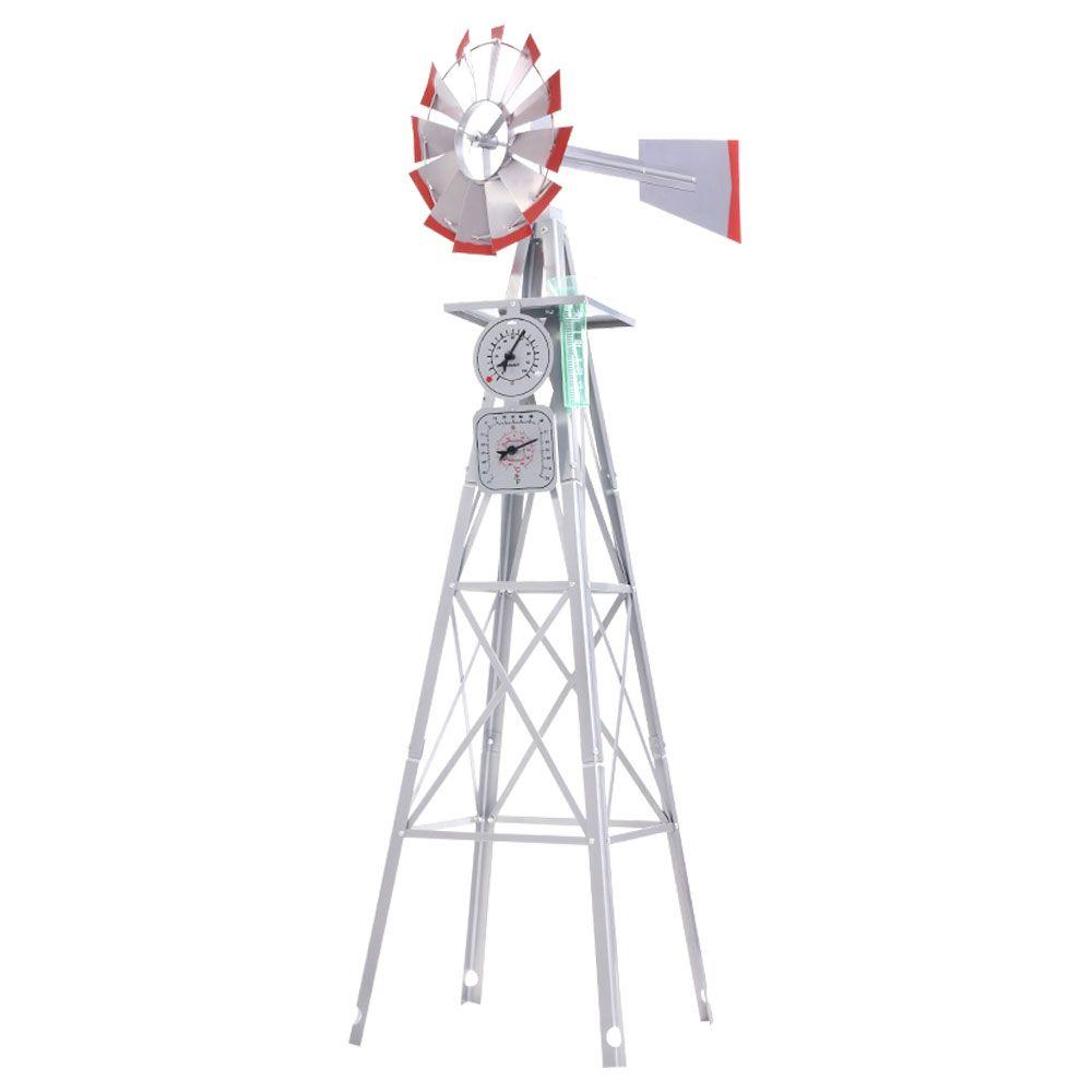 Garden Windmill 6FT 186cm Metal Ornaments Outdoor Decor Ornamental Wind Will Kings Warehouse 