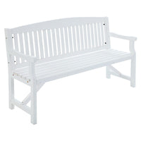 Garden Wooden Garden Bench Chair Outdoor Furniture Patio Deck 3 Seater White