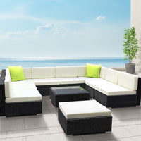 Gardeon 10PC Outdoor Furniture Sofa Set Wicker Garden Patio Lounge Furniture > Outdoor Kings Warehouse 