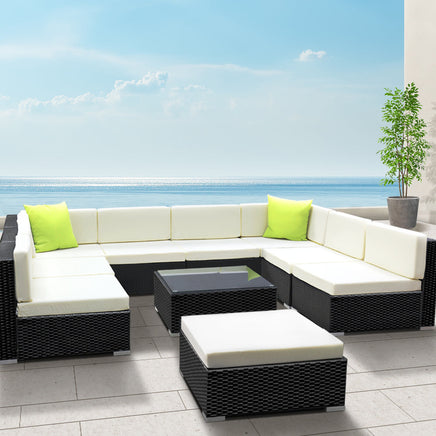Gardeon 10PC Outdoor Furniture Sofa Set Wicker Garden Patio Lounge Furniture > Outdoor Kings Warehouse 