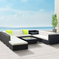 Gardeon 11PC Outdoor Furniture Sofa Set Wicker Garden Patio Lounge Furniture > Outdoor Kings Warehouse 