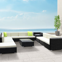 Gardeon 12PC Outdoor Furniture Sofa Set Wicker Garden Patio Lounge Furniture > Outdoor Kings Warehouse 