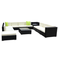 Gardeon 12PC Sofa Set with Storage Cover Outdoor Furniture Wicker Furniture > Outdoor Kings Warehouse 