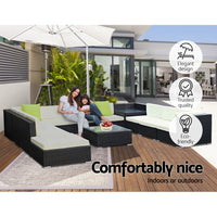 Gardeon 12PC Sofa Set with Storage Cover Outdoor Furniture Wicker Furniture > Outdoor Kings Warehouse 