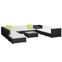 Gardeon 12PC Sofa Set with Storage Cover Outdoor Furniture Wicker Furniture > Outdoor Kings Warehouse 